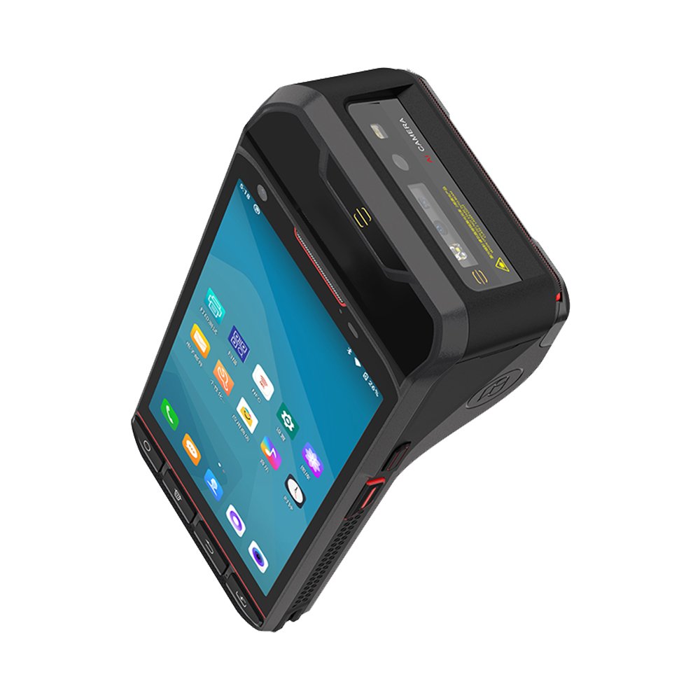 Android 13 Wireless GPRS Data Terminal Handheld 4G Rugged PDA With Label Printer Barcode Scanner HCC-S70